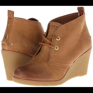 Sperry Harlow Cognac Burnished Wedge
